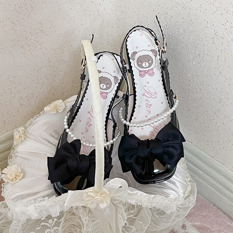 Elegant Bow Knot Lolita High-heeled Sandals