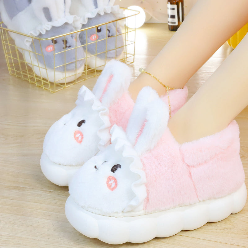 4 Colors Cute Fluffy Bunny Home Wear Slippers ON884 Wonderland Case