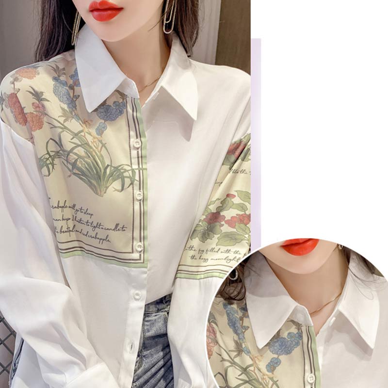 Sweet Floral Loose Lapel Shirt