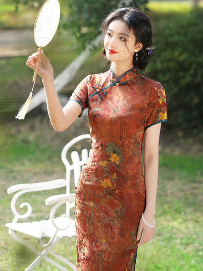 Vintage Autumn Cheongsam Dress