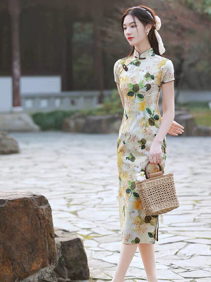 Classic Floral Cheongsam Set