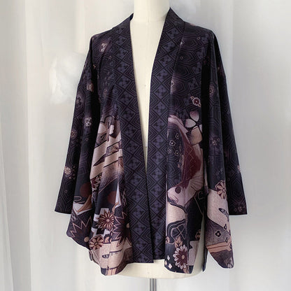 Vintage Anime Print Cardigan Kimono Outerwear