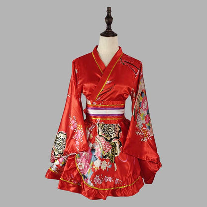 Vintage Flowers Print Kimono Costume