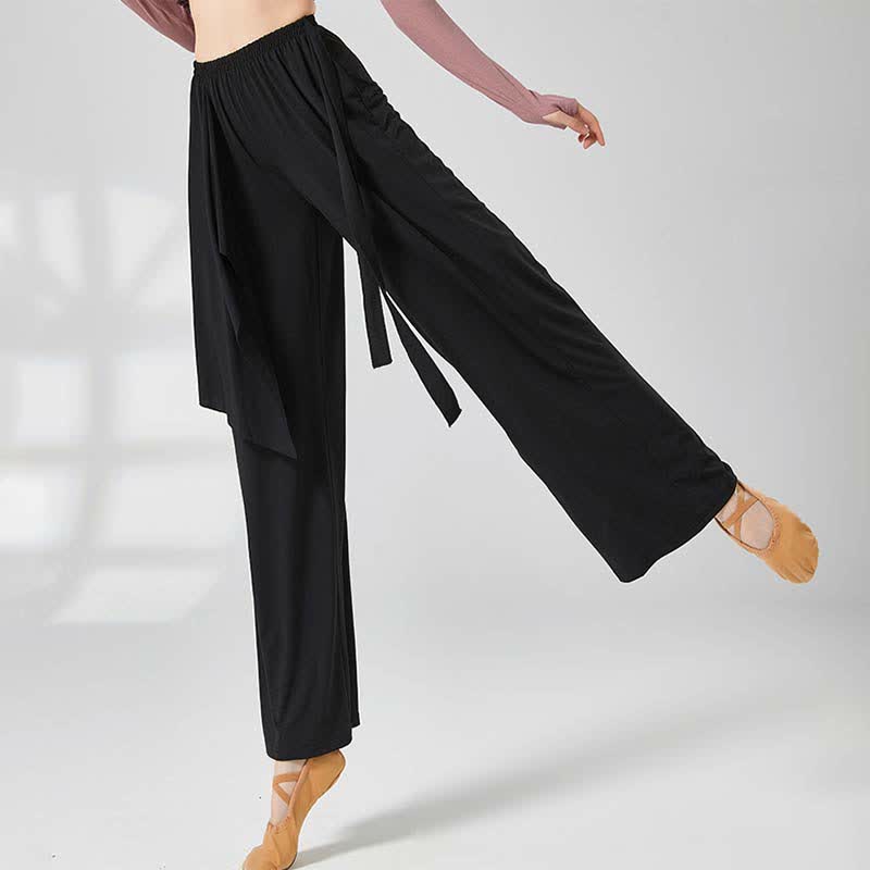 Flowy Lace Up Wide Leg Casual Pants