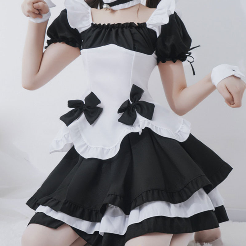 Princess Maid Bow Tie Costume Top Skirt Set