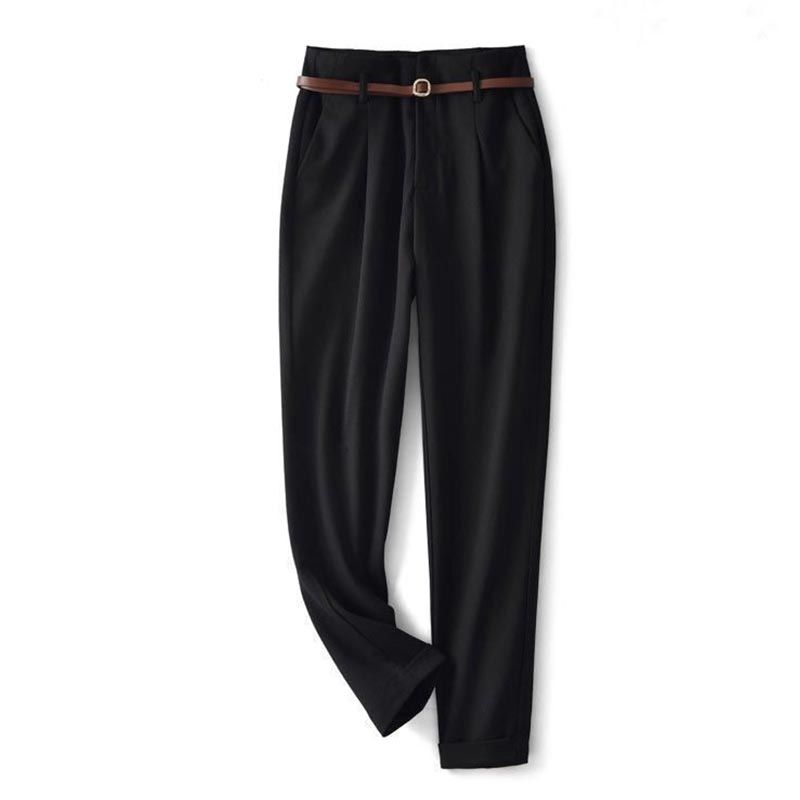 High-Waist Zipper Pocket Suit Pants