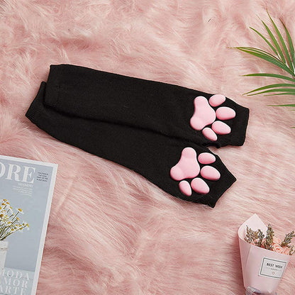 Gants de cosplay à pattes roses pour chat mignon