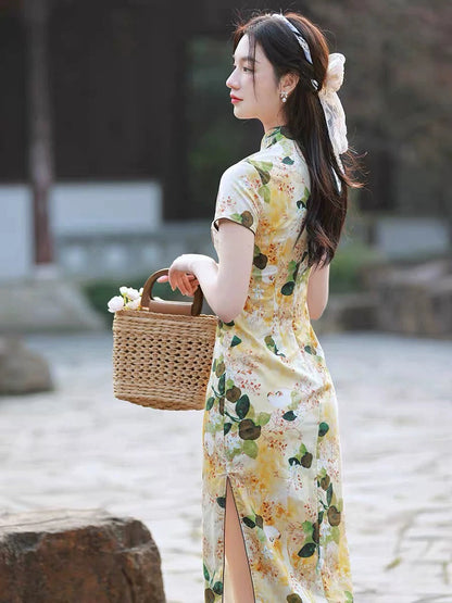 Classic Floral Cheongsam Set