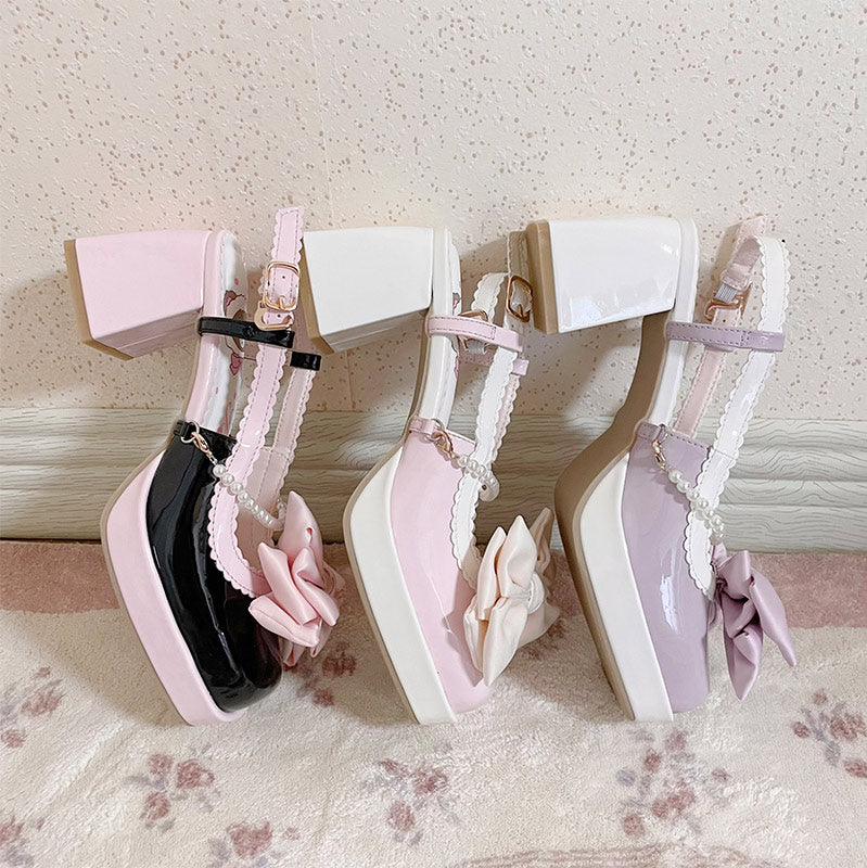 Elegant Bow Knot Lolita High-heeled Sandals