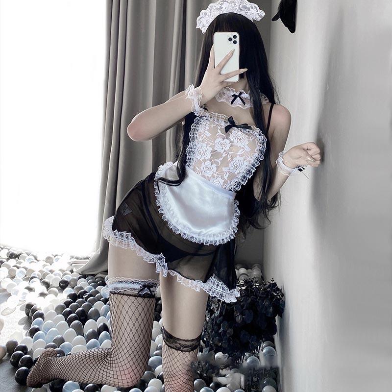 Kawaii Black Sexy Maid Lingerie Dress