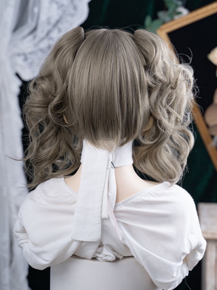 Gray 30CM Clips With Ponytail Synthetic Brown Length Double Wig Claw