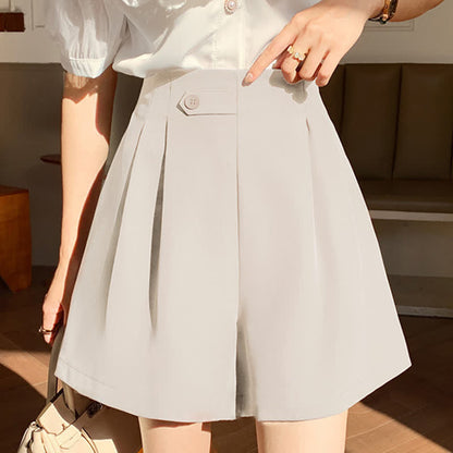 Chic High Waist Buttons Shorts