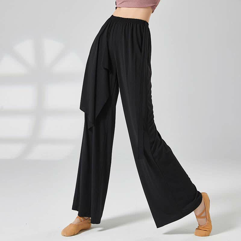 Flowy Lace Up Wide Leg Casual Pants