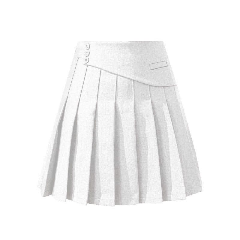 Flouncing Loose Shirt High Waist Pleated Skirt