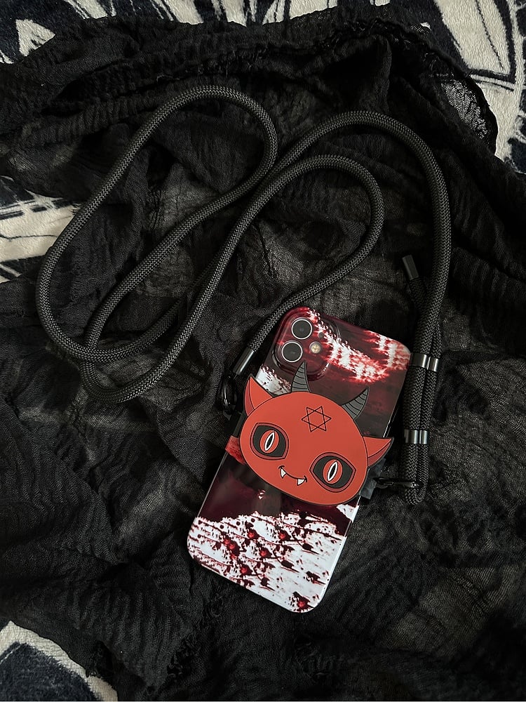 Strap Phone Back Red With Mobile Devil Crossbody Clip Gothic