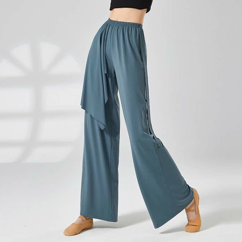 Flowy Lace Up Wide Leg Casual Pants