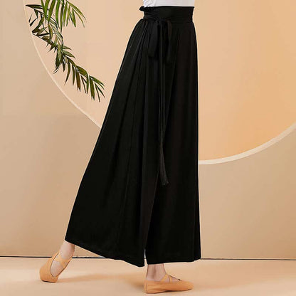 Vintage High Waist Flowy Wide Leg Casual Pants