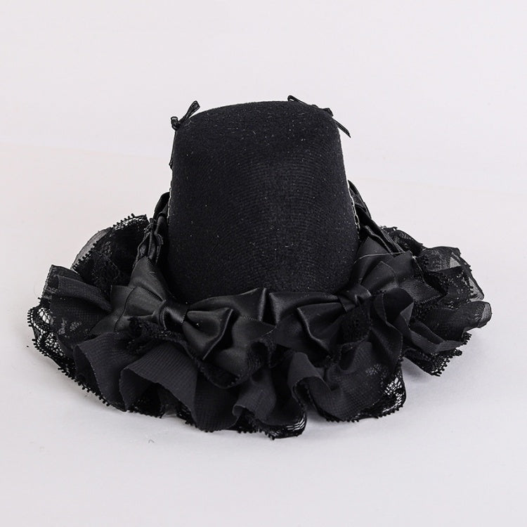 Black Floral Skeleton Design Halloween Hat with Chains