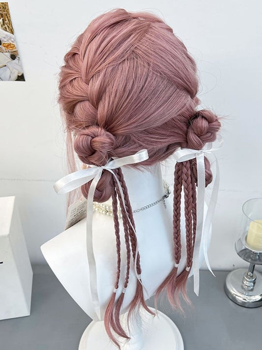 Braided Synthetic Wig Pink