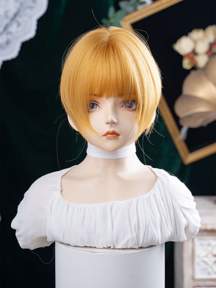 30CM With Length Yellow Clips Ponytail Synthetic Wig Double Claw