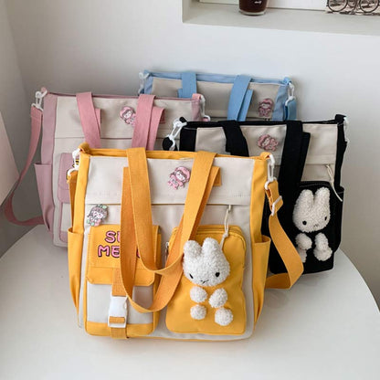 Lovely Bunny Square Canvas Crossbody Bag