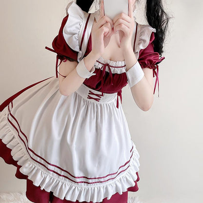 Lolita Seven Piece Ruffled Maid Dress