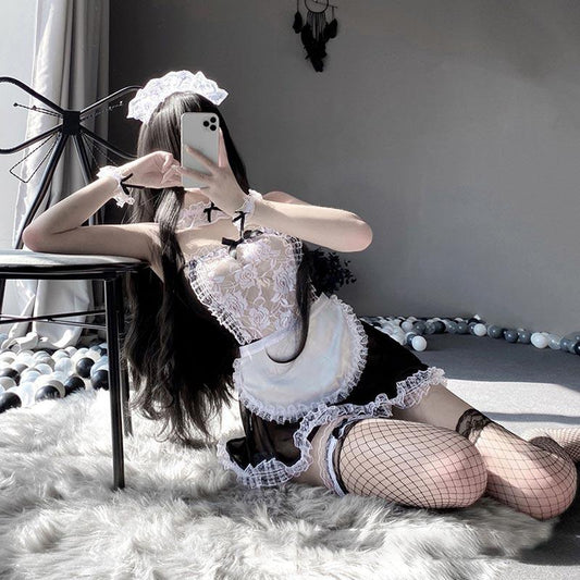 Kawaii Black Sexy Maid Lingerie Dress