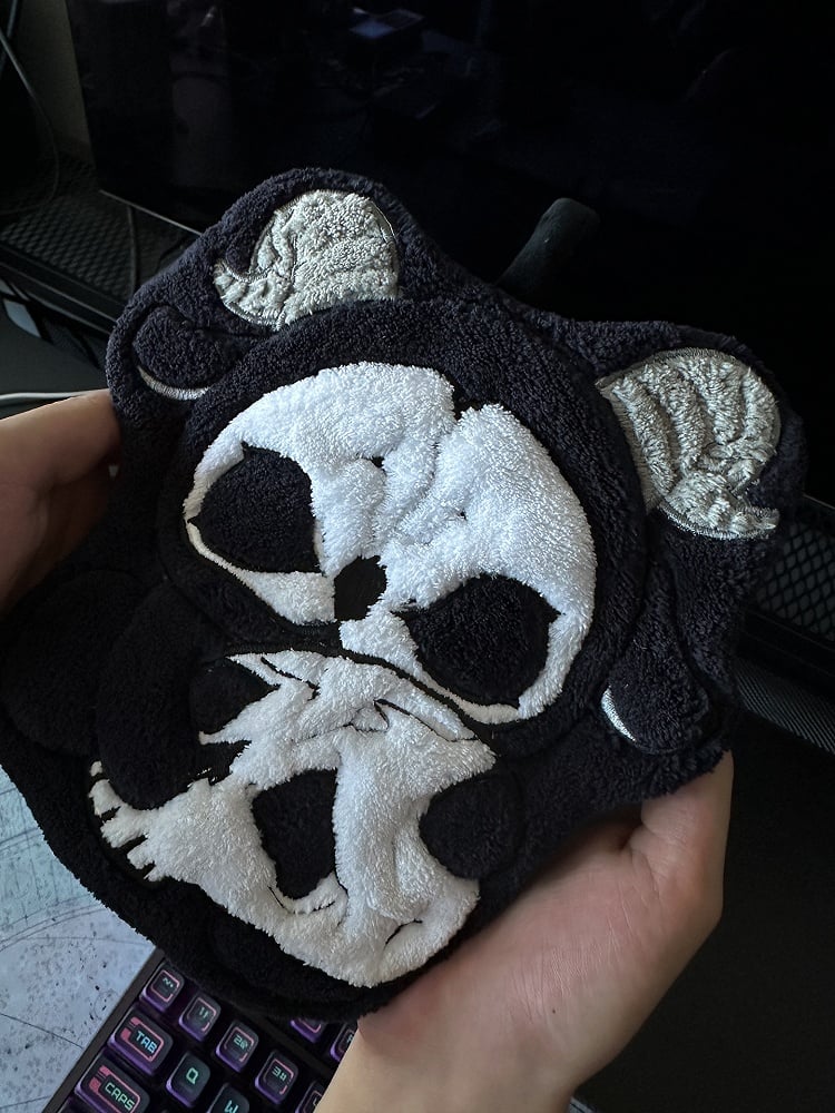 Black Grim Hand Towel Reaper White Gothic and