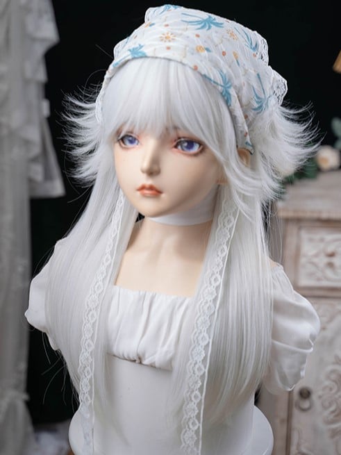 Bangs With White 64CM Wig Full Length