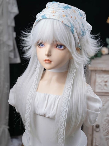 Bangs With White 64CM Wig Full Length