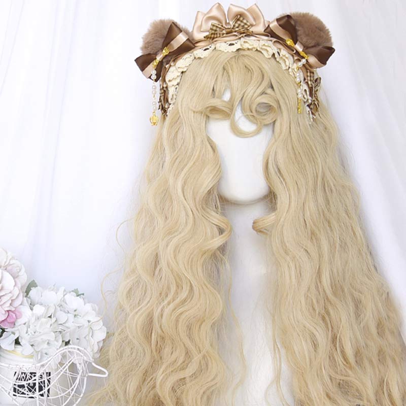 Sweet Long Curly Wig With Curly Bangs