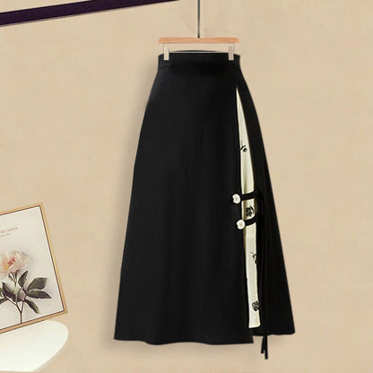 Classic Floral Shirt High Waist Skirt