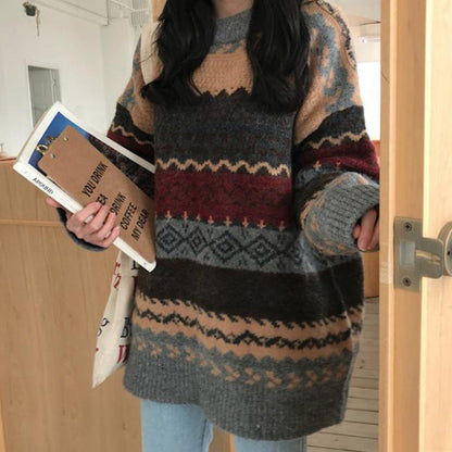 Retro Wide Knit Sweater