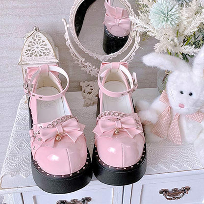 Bow Knot Chain Lolita Mary Janes Shoes