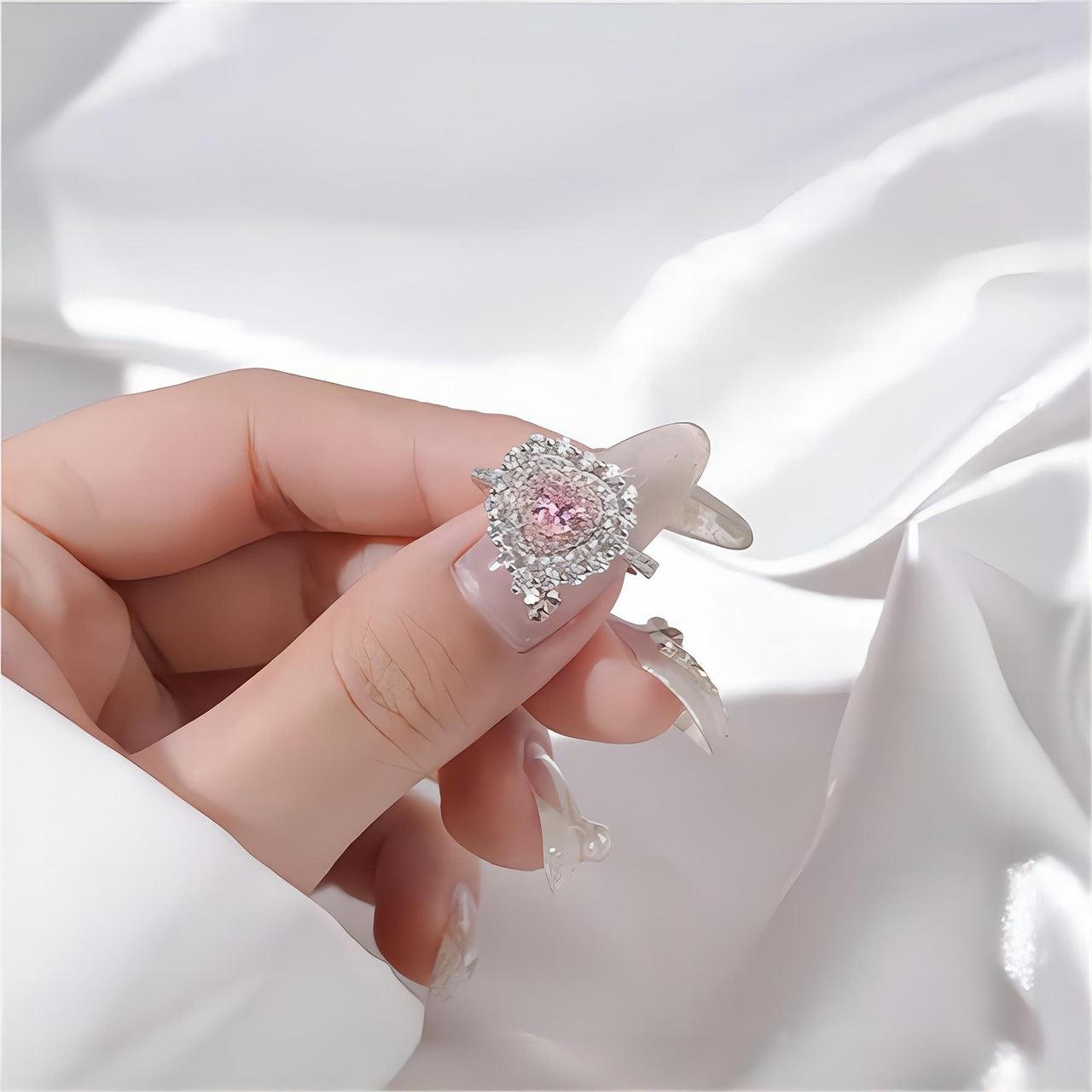 Silver Diamond Heart Ring S925 Sterling Wonderland Case
