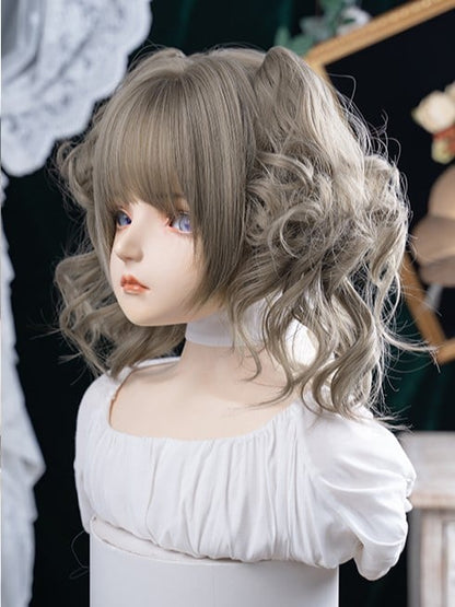Gray 30CM Clips With Ponytail Synthetic Brown Length Double Wig Claw