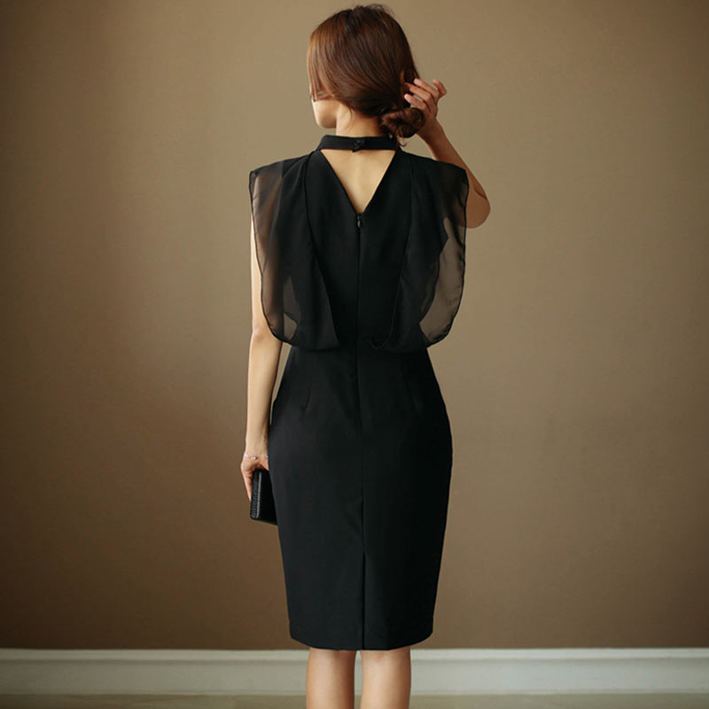 Classy Elegant Mesh Black Dress