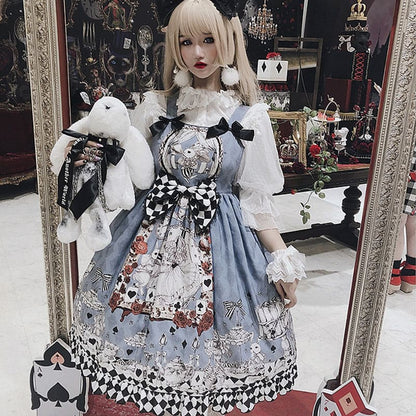 Princess Print Bow Lolita Suspender Dress W727