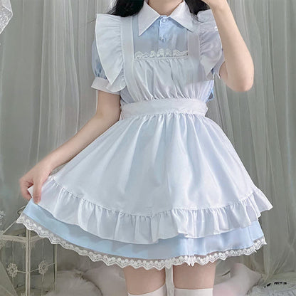 Kawaii Sweet Ruffled Maid Lolita Dress