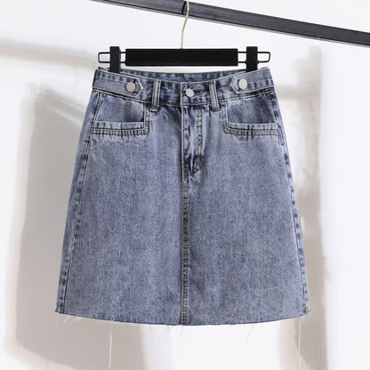 Embroidery Loose Laple T-Shirt Denim Skirt