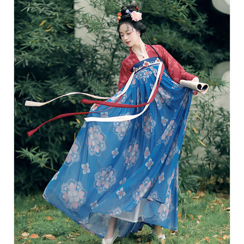 Hanfu Vintage Flower Print Set