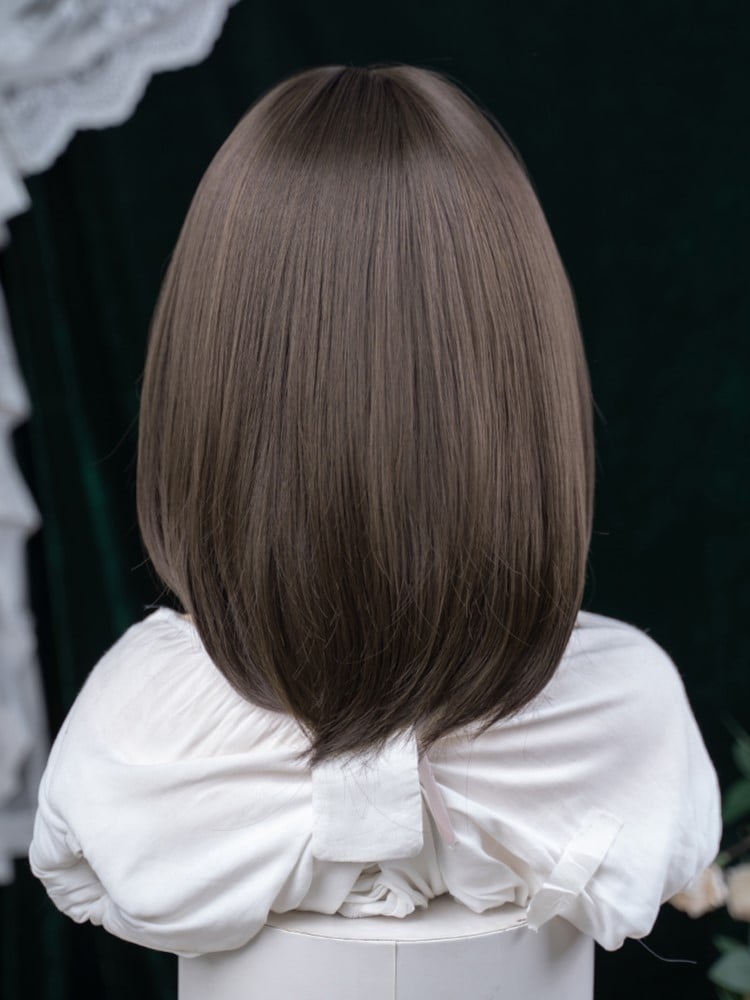 Dark 40CM With Brown Air Synthetic Wig Length Bangs