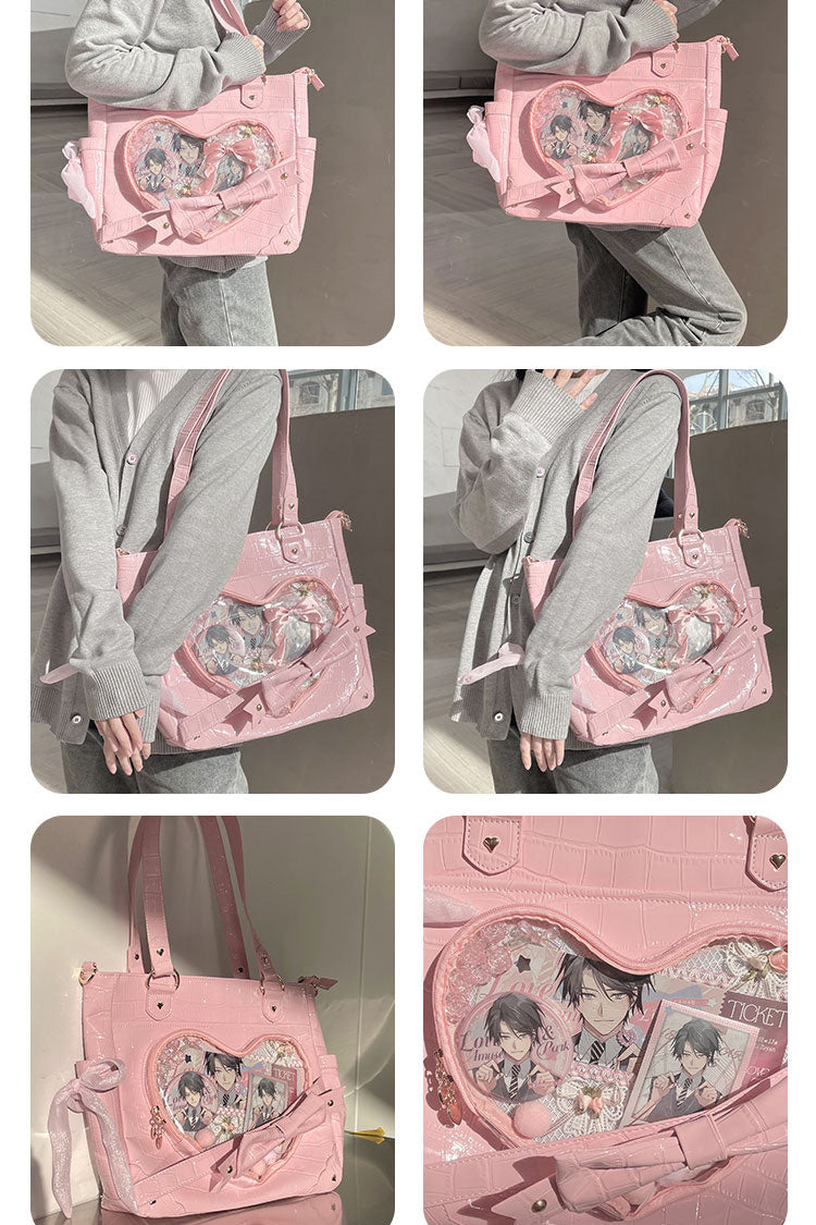 Transparent Love Bowknot Shoulder Bag