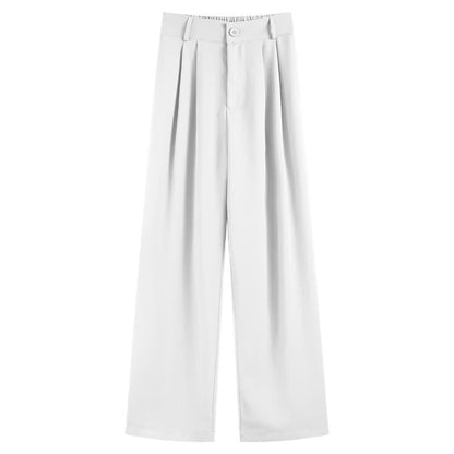 Pure Color Wide Leg Drape Suit Pants