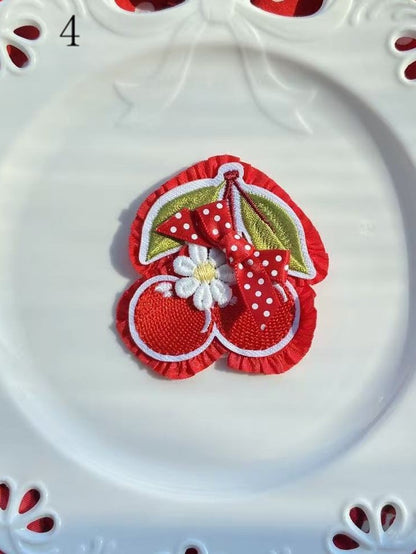 Cherry/Strawberry/Cake Bowknot Brooch/Hairclip Options Decorated 11
