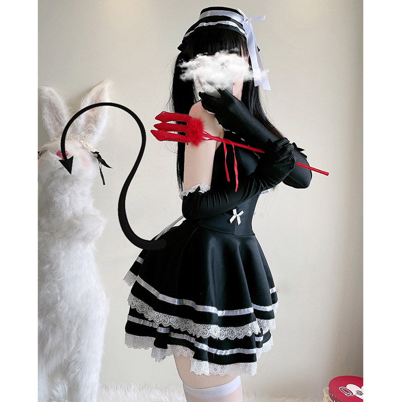 Y2K Gothic Lace Up Bow Lolita Dress