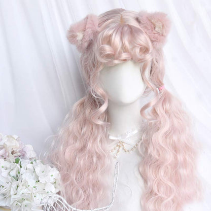 Sweet Long Curly Wig With Curly Bangs