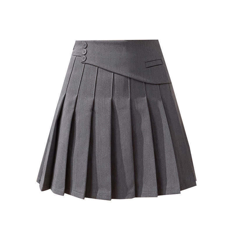 Flouncing Loose Shirt High Waist Pleated Skirt