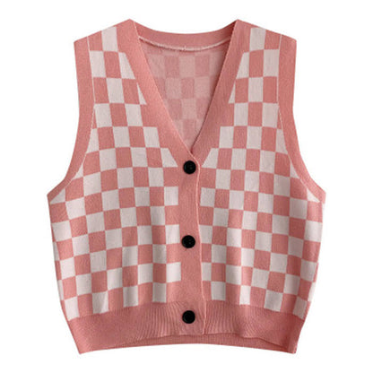 Casual Checkboard Vest