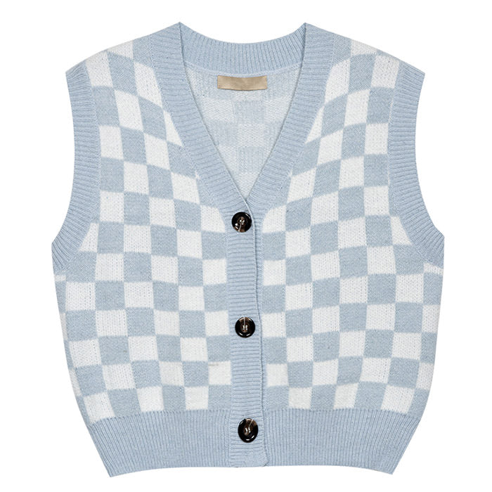 Casual Checkboard Vest